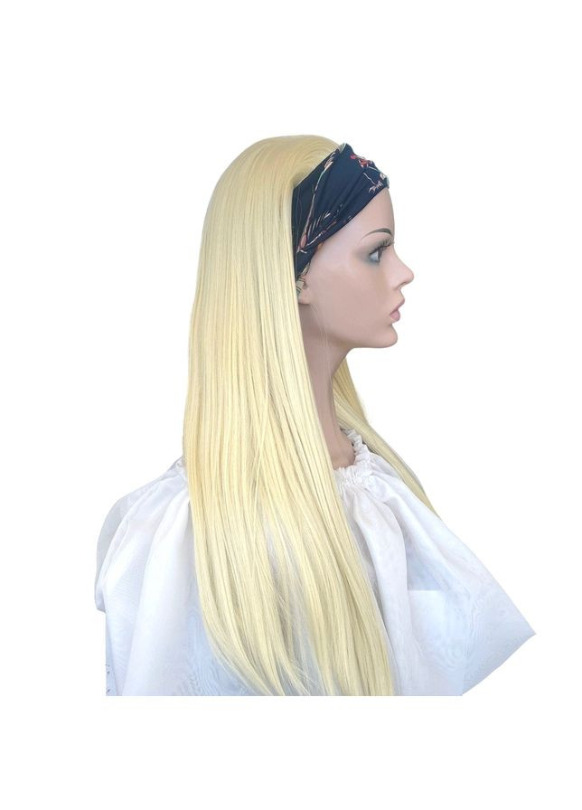 Парик блонд длинный прямой с повязкой резинкой женский для женщин 60см из искусственных волос No Brand 7490 (298685955)