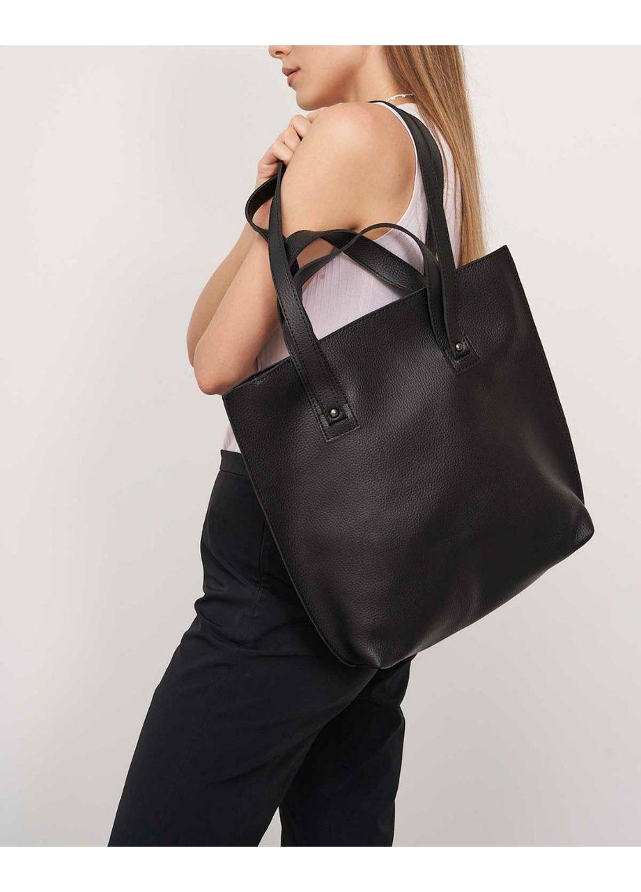 Сумка-шопер из фактурной экокожи в минималистическом стиле No Brand (369674998)