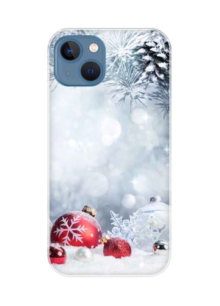 Магнітний чохол на iPhone 13 (6.1) із підтримкою MagSafe:: Червоні кульки (новорічний принт 168) Creative (362968232)