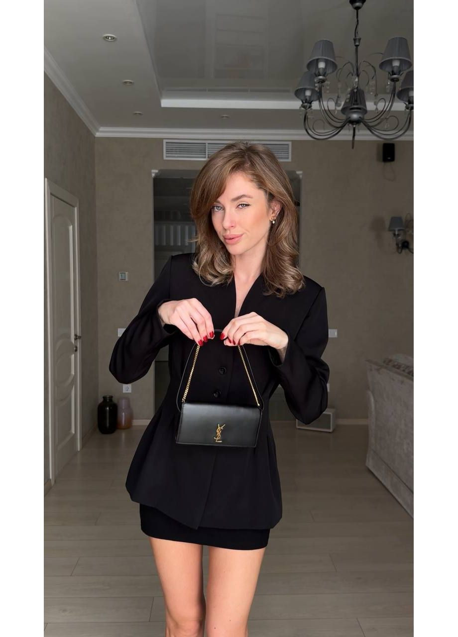 Черный женский пиджак женский однотонный Style Point однотонный - всесезон