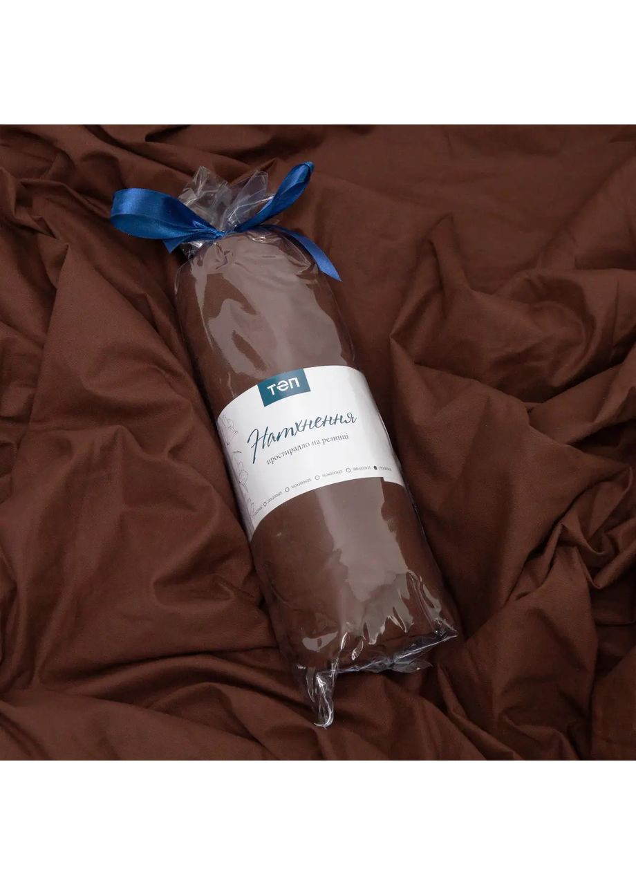 ПростыньНАТХНЕННЯ с резинкой Какао, 90x200 ТЕП (363133800)