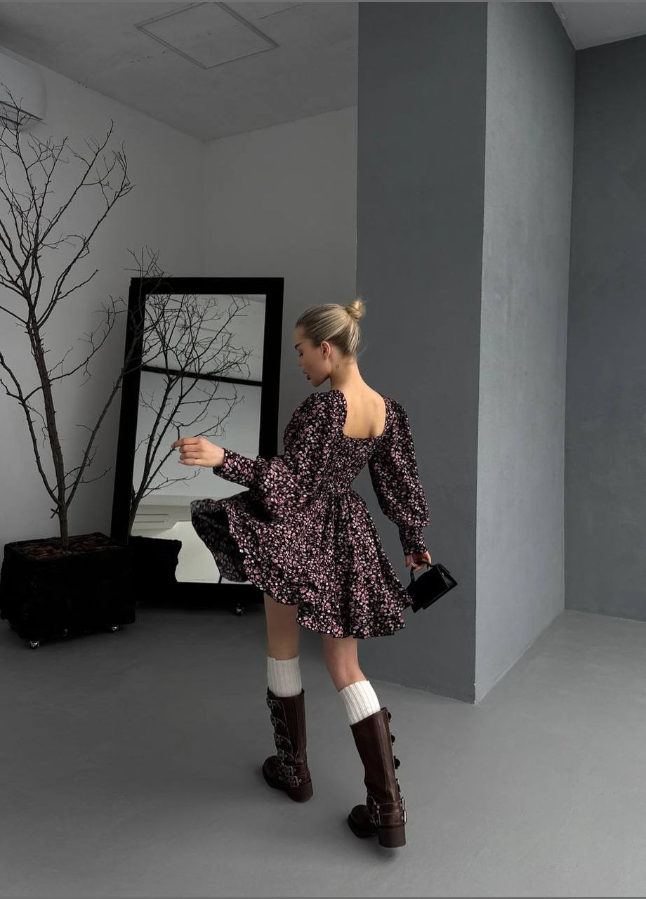 Чорна кежуал сукня N.Family з квітковим принтом