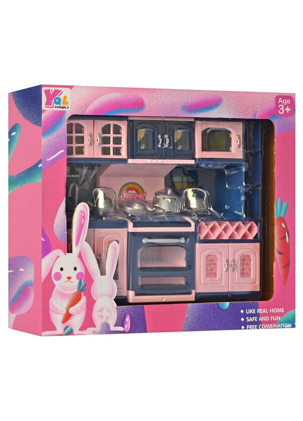 Ігровий набір Кухонний гарнітур для ляльок з посудом 26х30х6,5 см Bambi (289368914)