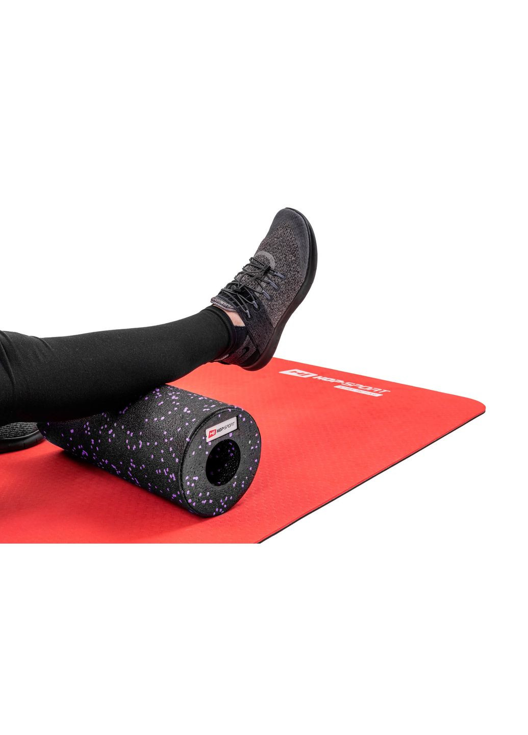 Роллер массажер (валик, ролик) гладкий EPP 33см HS-P033YG черно-фиолетовый Hop-Sport (303127102)