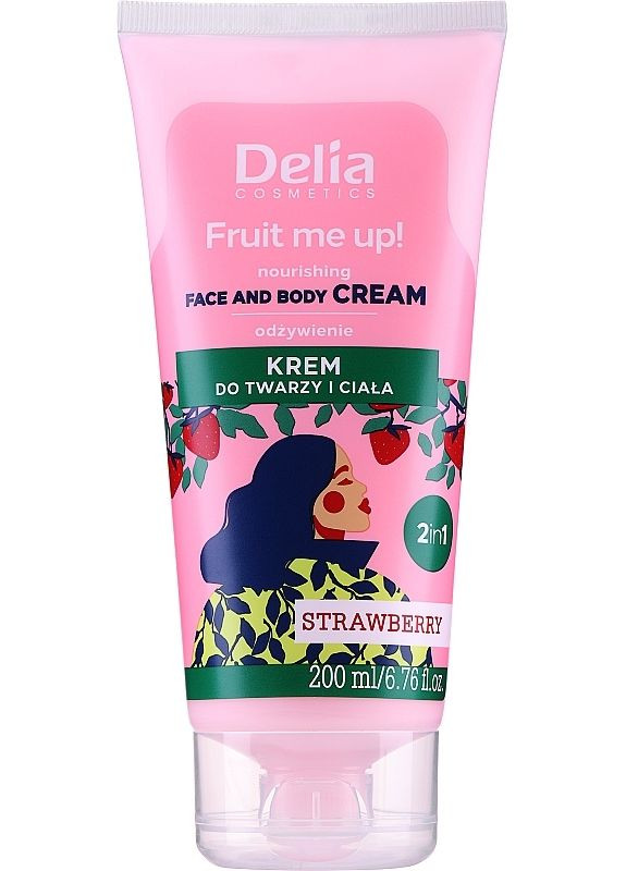 Delia Крем для обличчя та тіла з ароматом полуниці Fruit Me Up! Face & Body Cream 2in1 Strawberry Scented 200ml (2-1052465) — Крем, (369793275)