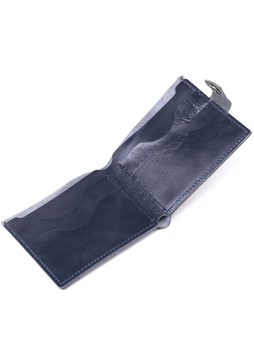 Компактне шкіряне портмоне для чоловіків 16465 Синій Shvigel (329147460)