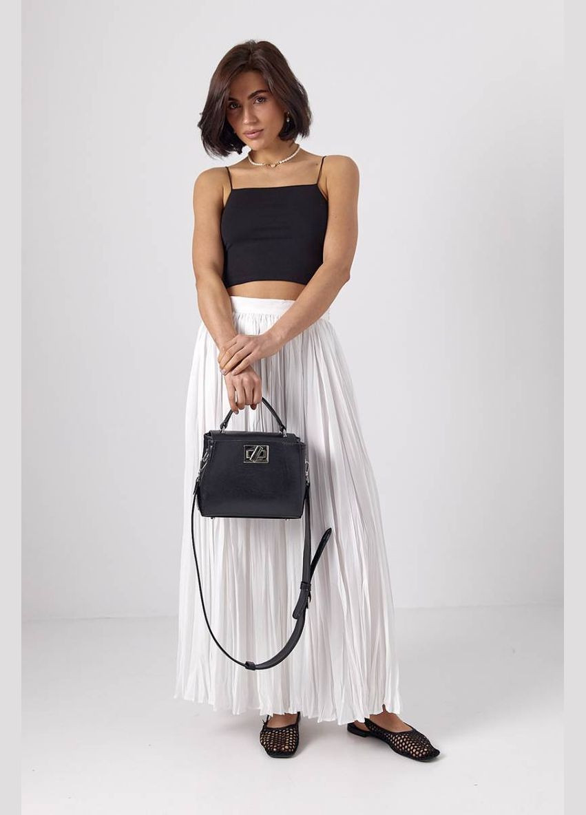 Приталений кроп-топ на бретелях-гумках Lurex — 327088328