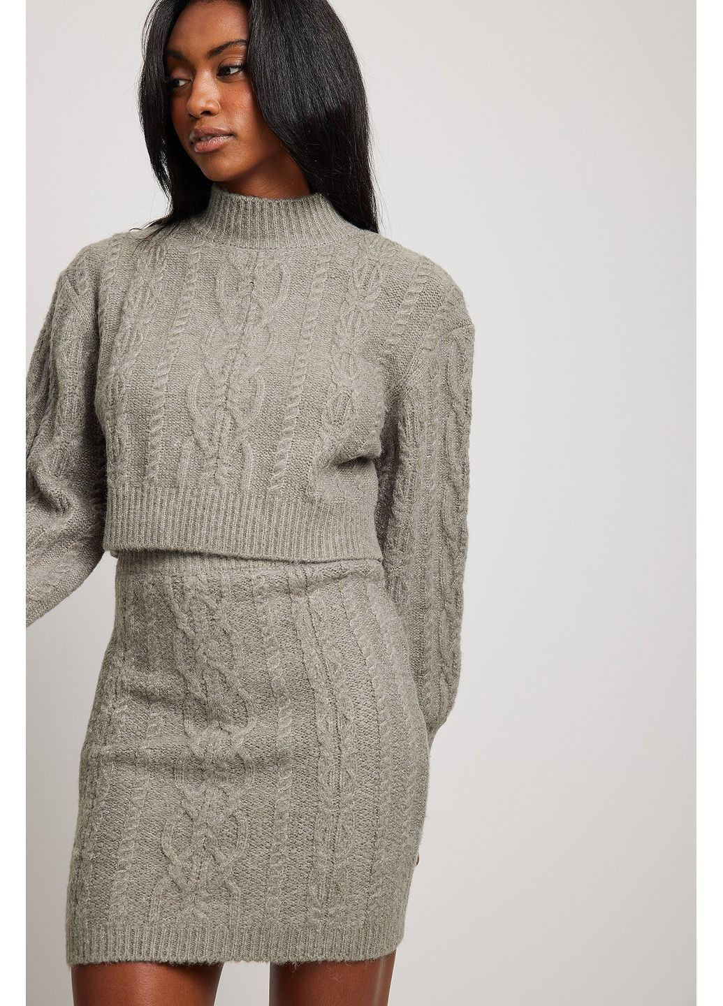 Серый свитер зима,серый, NA-KD