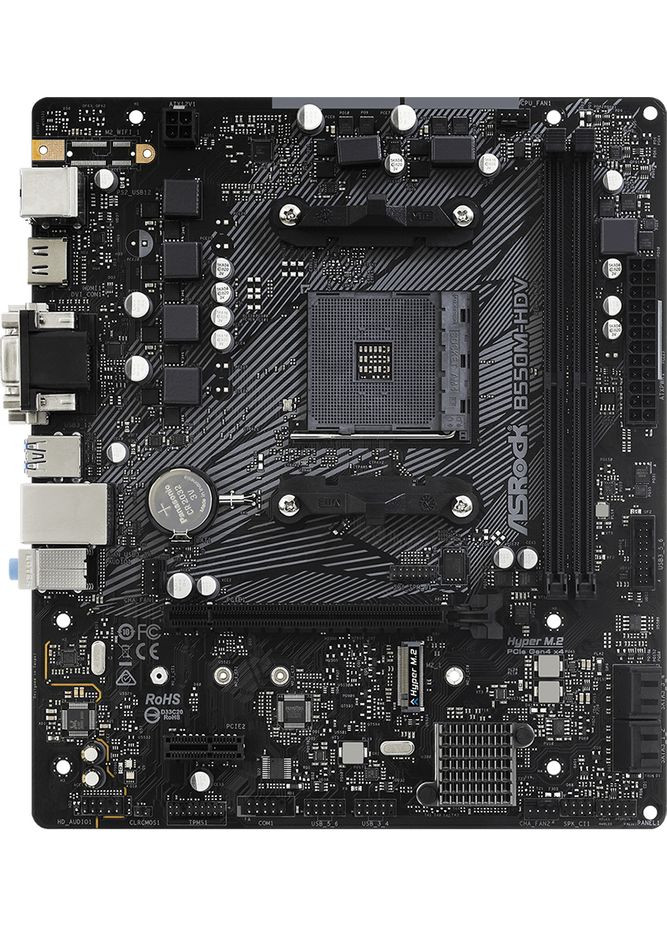 B550MHDV (AM4/B550, 2*DDR4, PCIex16, DVI/HDMI/VGA, 4xSATAIII, M.2, GLan, 7.1ch, mATX) ASRock (314748800)