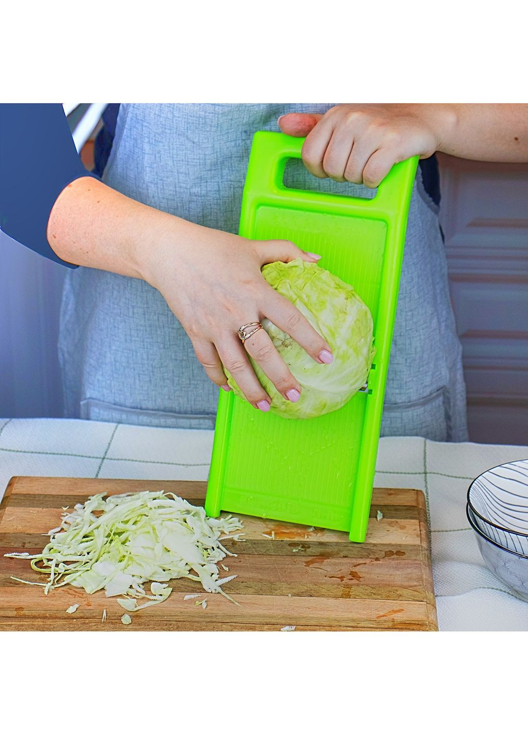 Ручная пластиковая шинковка с плавающим лезвием (34х14.5 см) Kitchette (327366488)