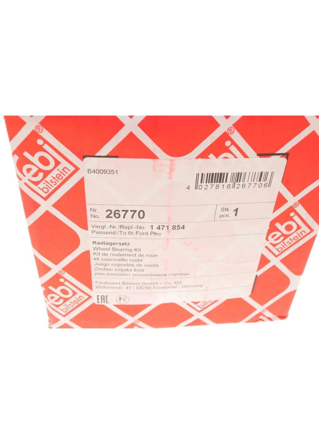 Підшипник маточини (передньої) Ford Focus II/C-Max 04-12 (+ABS) 26770 UA63 Febi Bilstein (339630618)