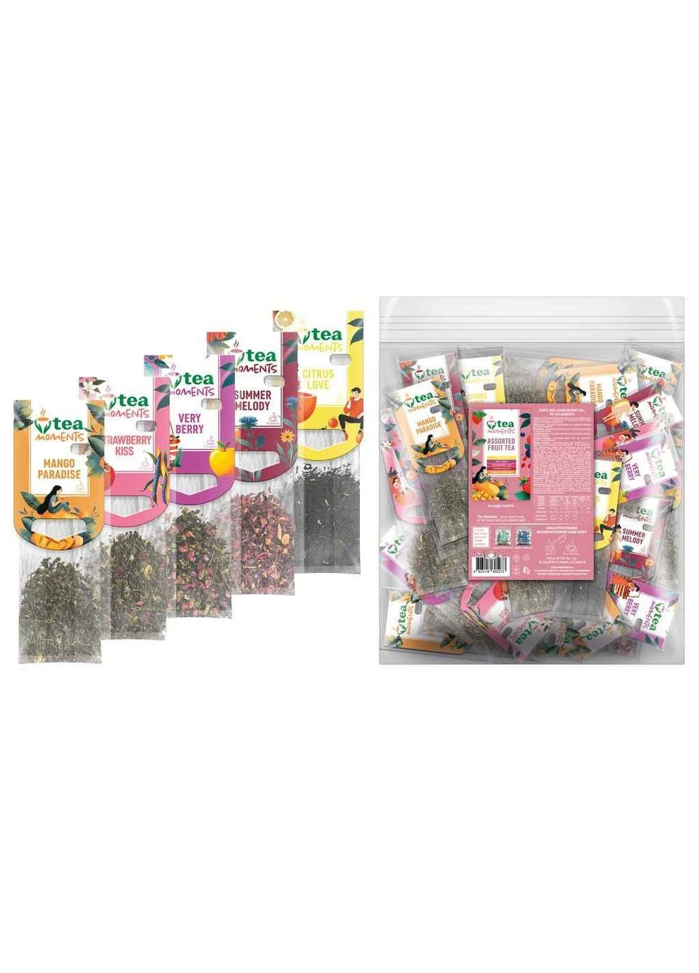 Чай пакетований фруктовий та трав`яний Assorted Fuit tea кадді - пакет (5) 50 пакетиків Tea Moments (380427909)