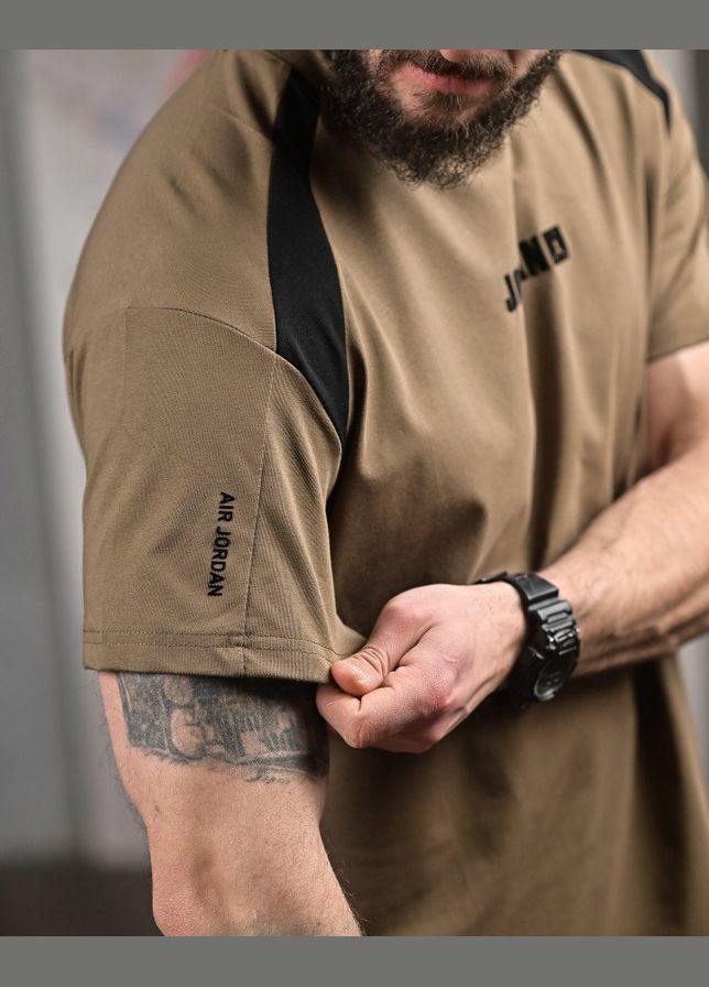 Коричнева стильна чоловіча футболка jordan коричнева No Brand