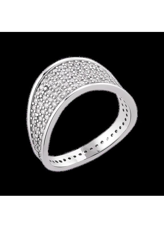 Каблучка срібна з розсипом маленьких фіанітів Каштан (342335286)