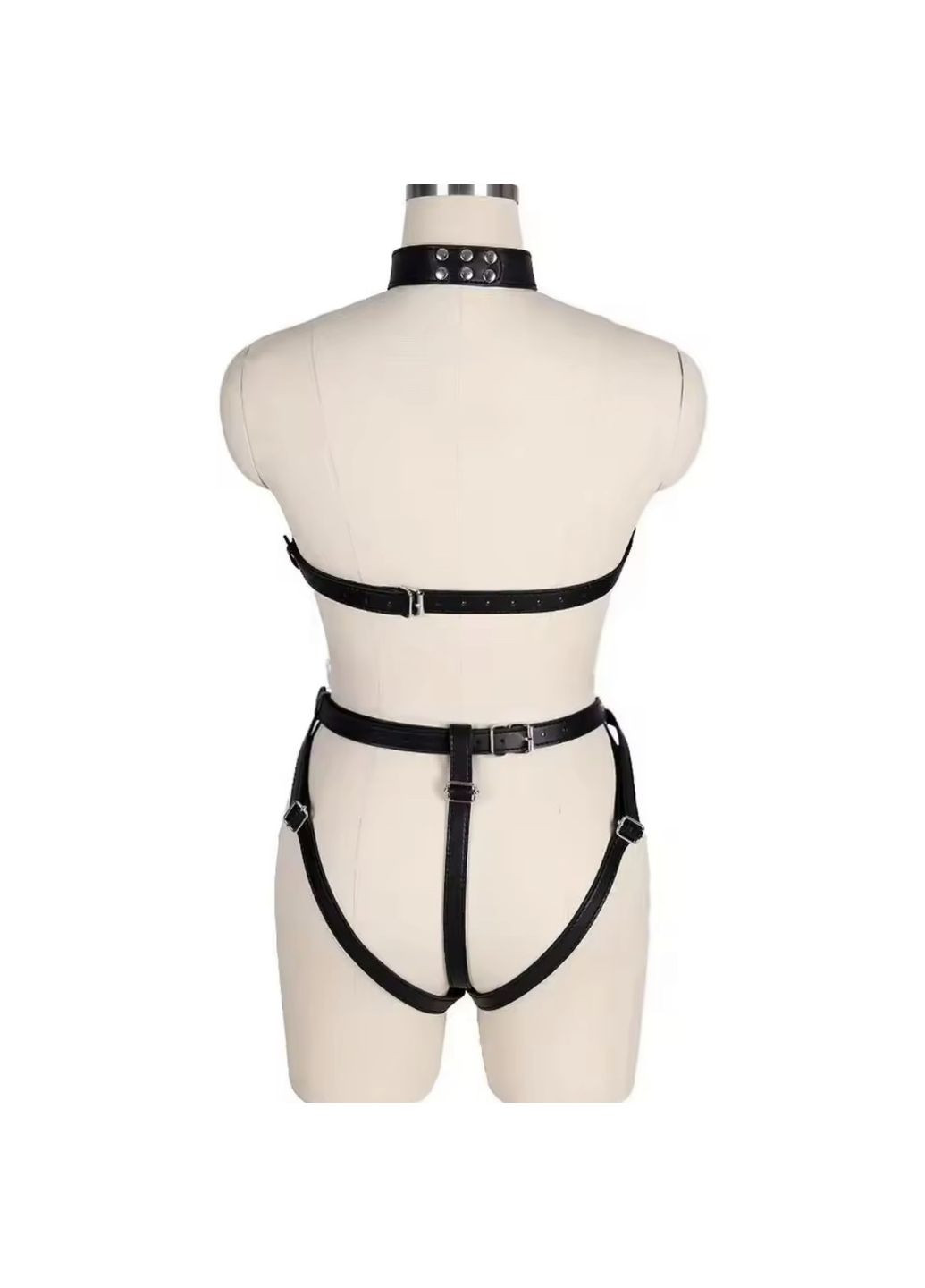 Шкіряний бондажний комплект з ошейником для ролевих ігор No Brand (361072376)