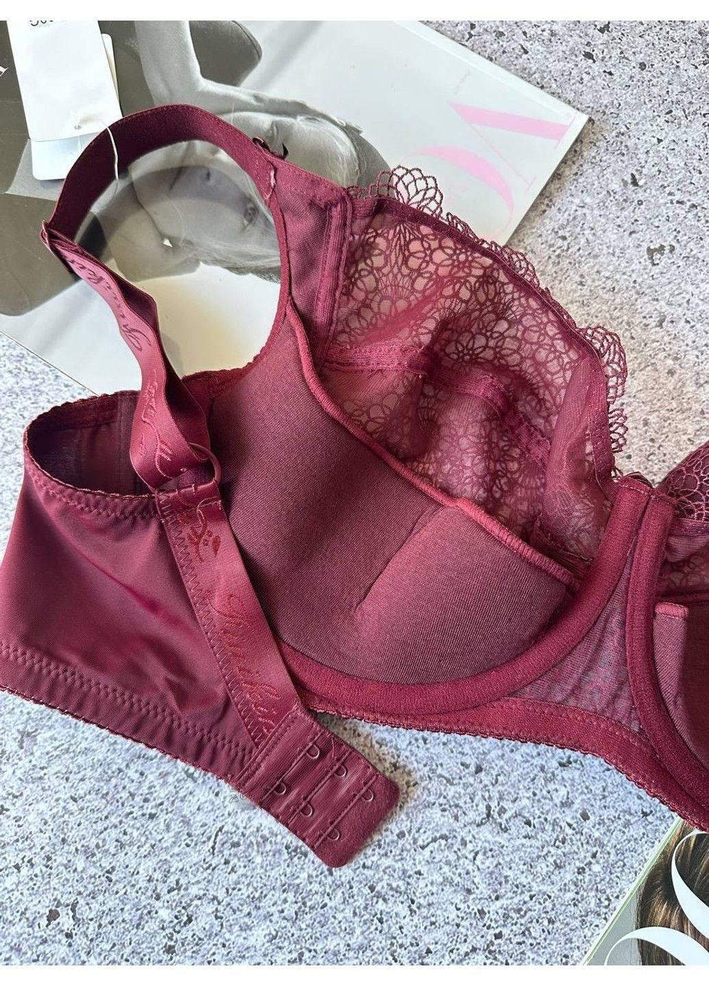 Бордовий базовий бюстгальтер з м’якими чашками бордовий Finikin