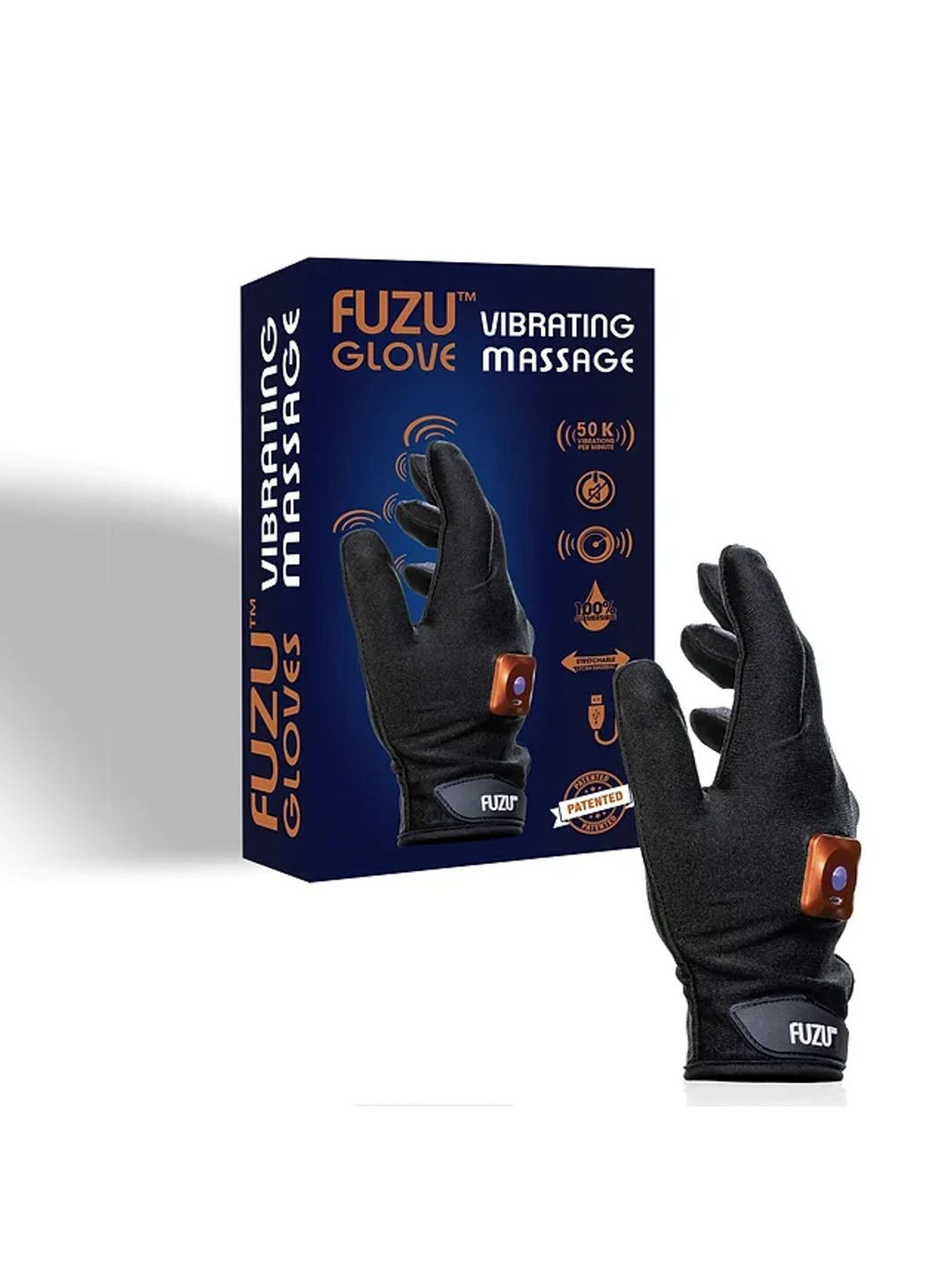 Віброрукавичка (права) Gloves Vibrating Massage Right Hand, 11 режимів Fuzu (369945763)
