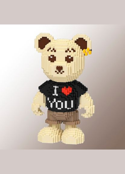 Конструктор для дорослих і дітей Magic Blocks "I love you" Бежевий на 4450 деталей. Ведмедик Тедді 40 см Limo Toy (282430877)
