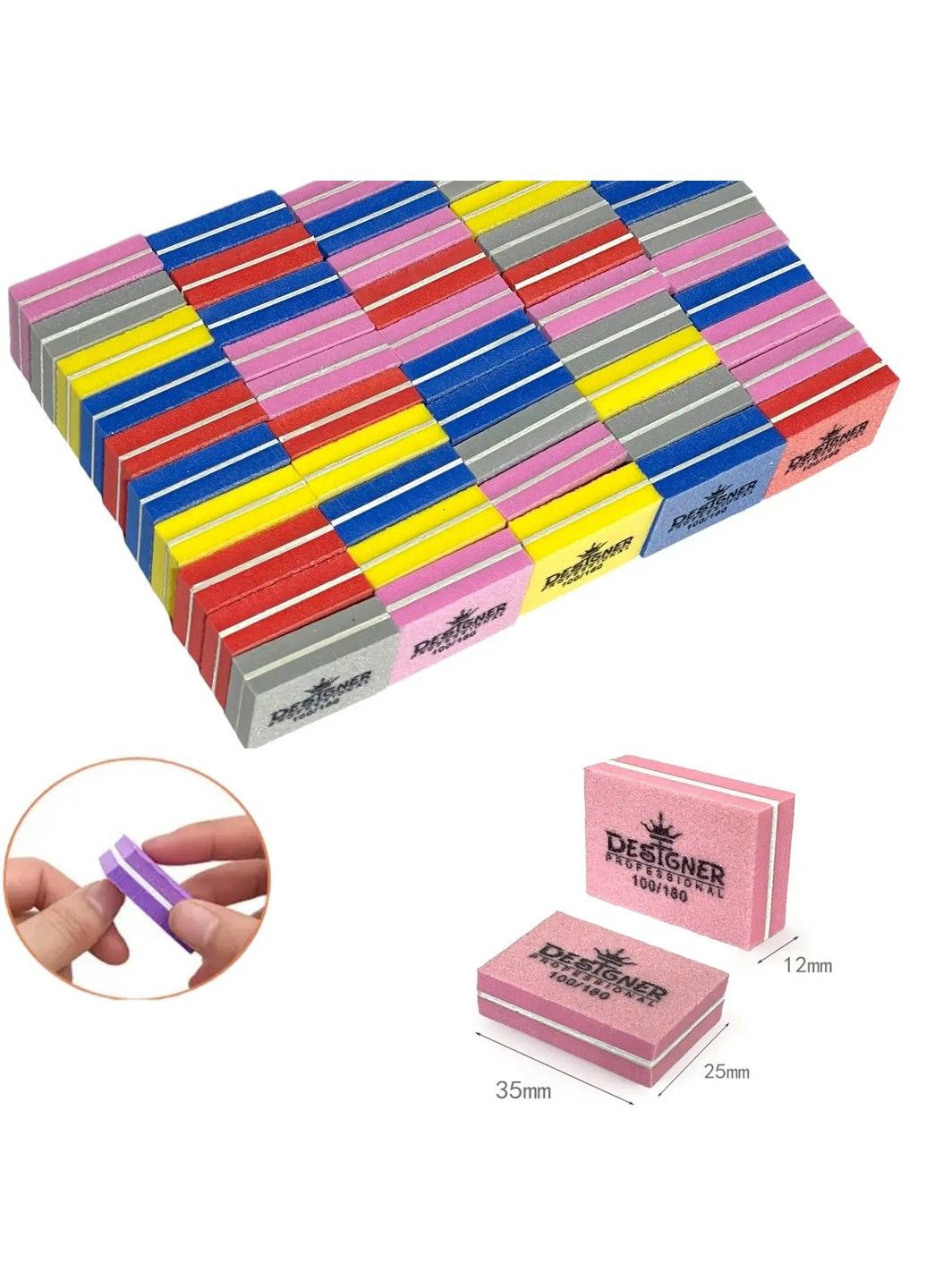 Мини баф Дизайнер прямоугольный 100/180 грит Designer Professional (292734648)