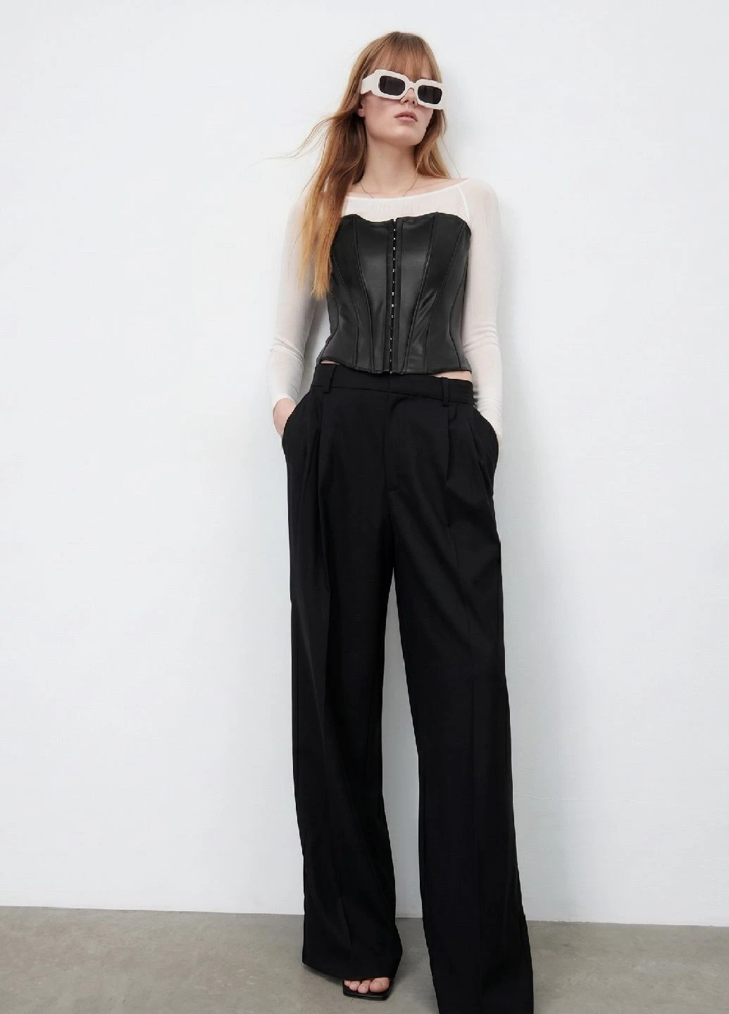 Корсет из искусственной кожи Zara (399528911)