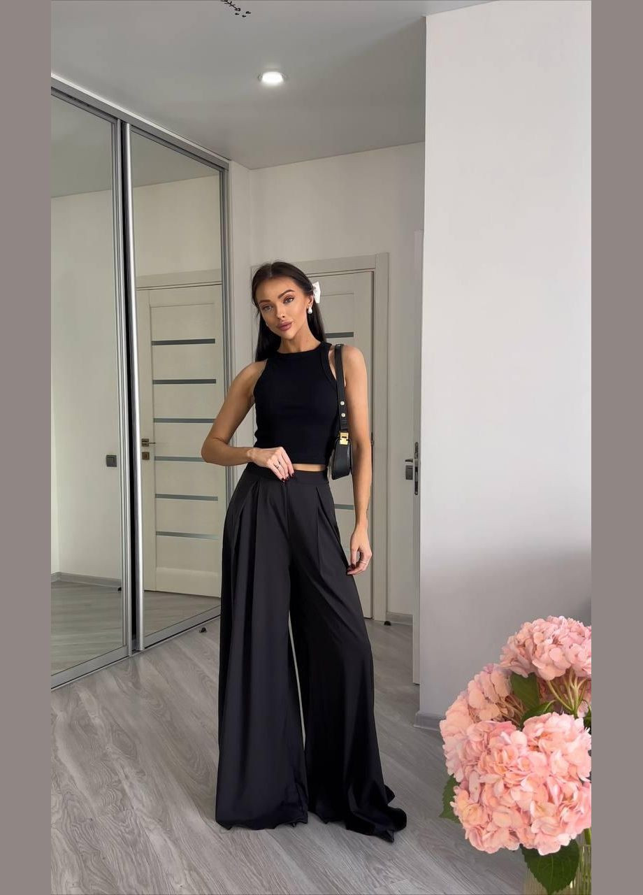 Брюки-палаццо женские широкие со стрелками на высокой талии JUGO Atelier палаццо (293510662)