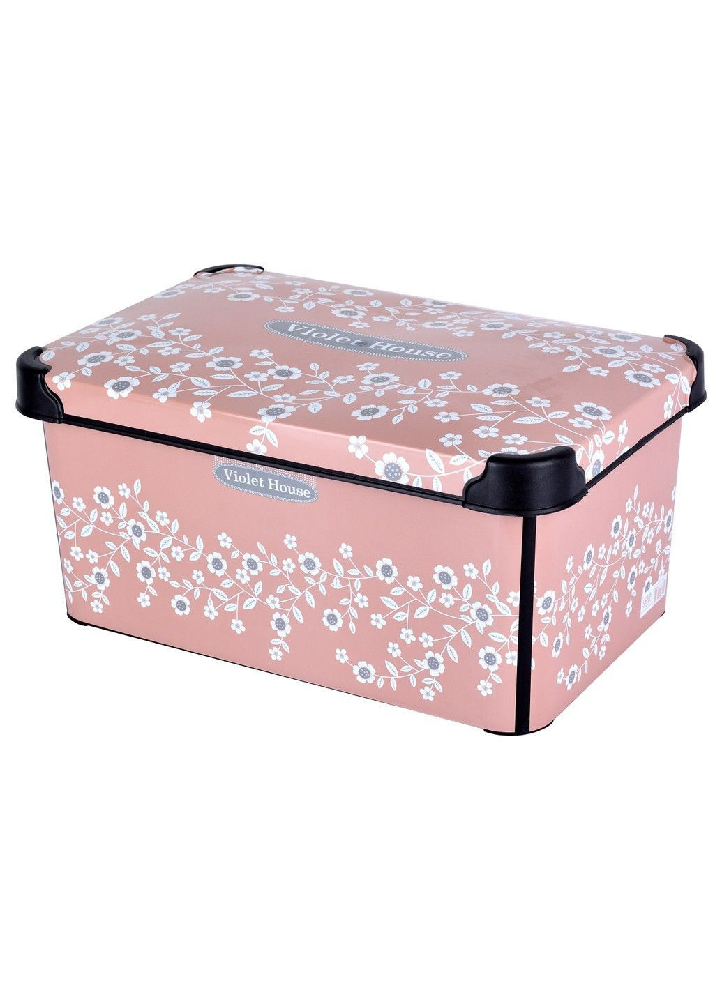 Корзина 0647 DECOR PINK FLOWERS з/кр. 10 л (0647 DECOR PINK FLOWERS с/кр. 10 л) Violet House (365275580)