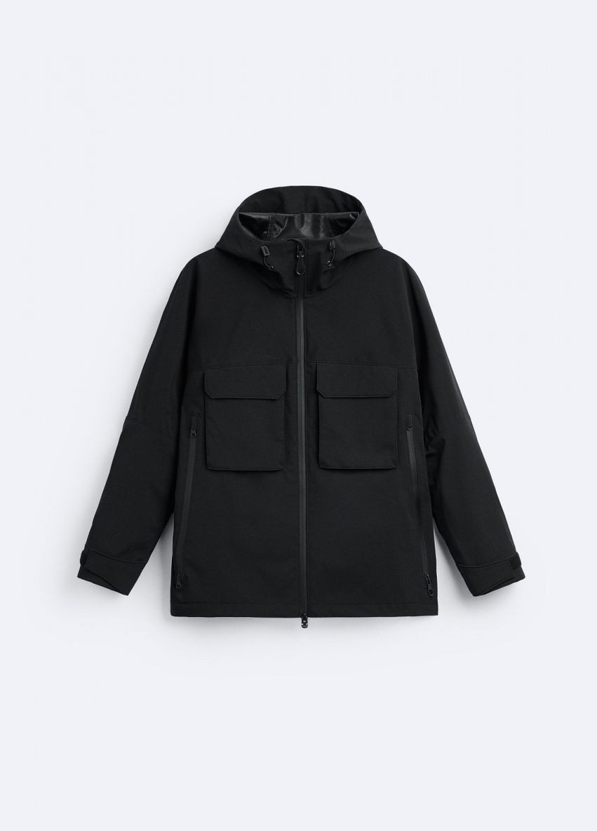 Черная демисезонная куртка Zara 8574 505 BLACK