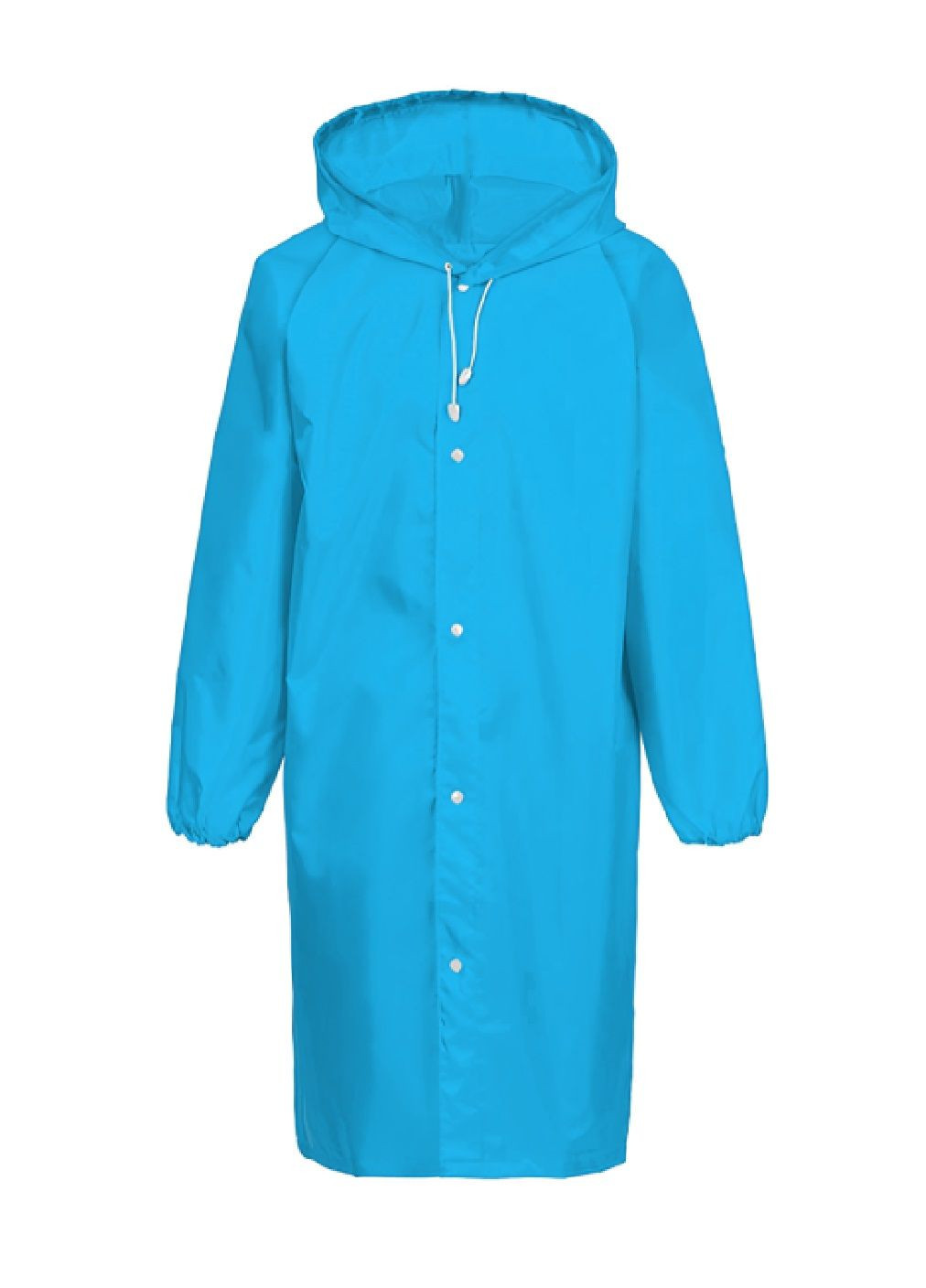 Дощовик плащ із капюшоном ґудзиками унісекс універсальний розмір водонепроникний матеріал (478434-Prob) Блакитний Unbranded (306394703)