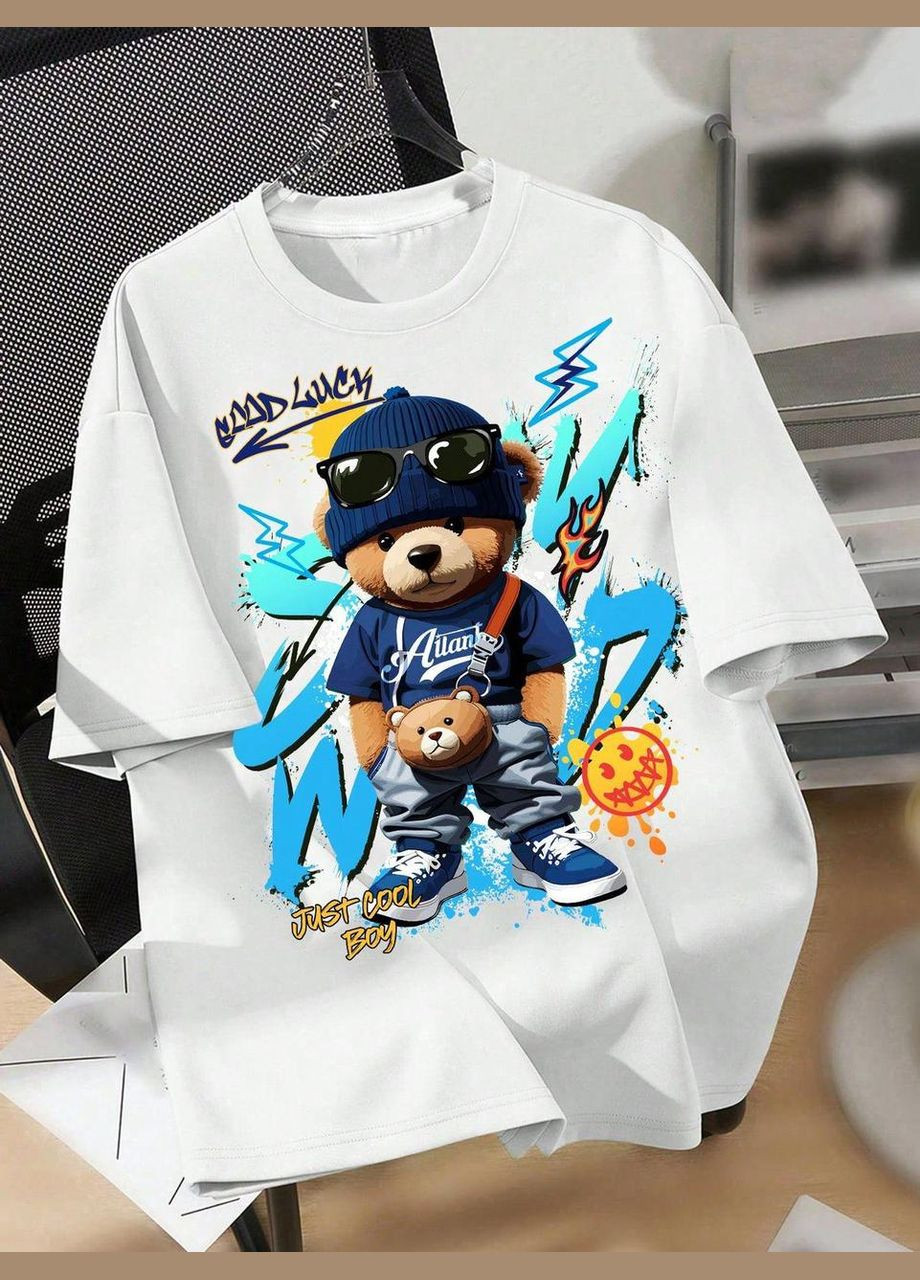 Женская футболка с принтом повседневная S Белый No Brand - (341249707)