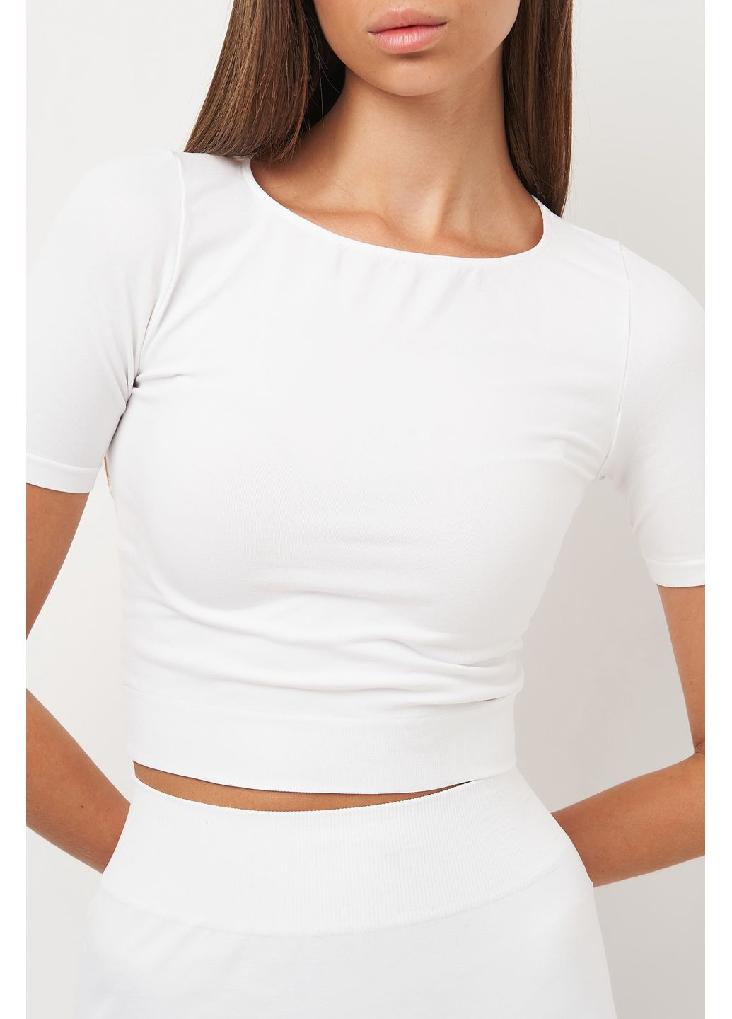 Топ бесшовный с короткими рукавами Crop T-Shirt Giulia — 351582878