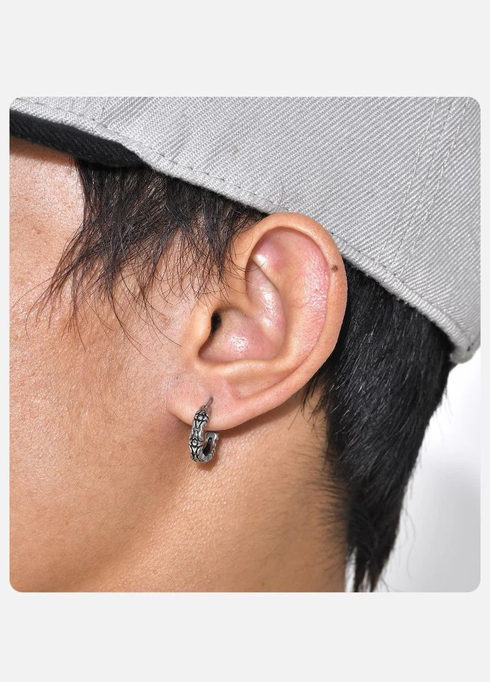 Серьги-кольца Vnox Gothic для мужчин и женщин из нержавеющей стали [VNOX-EH-646S02] VNOX No Brand (338624658)