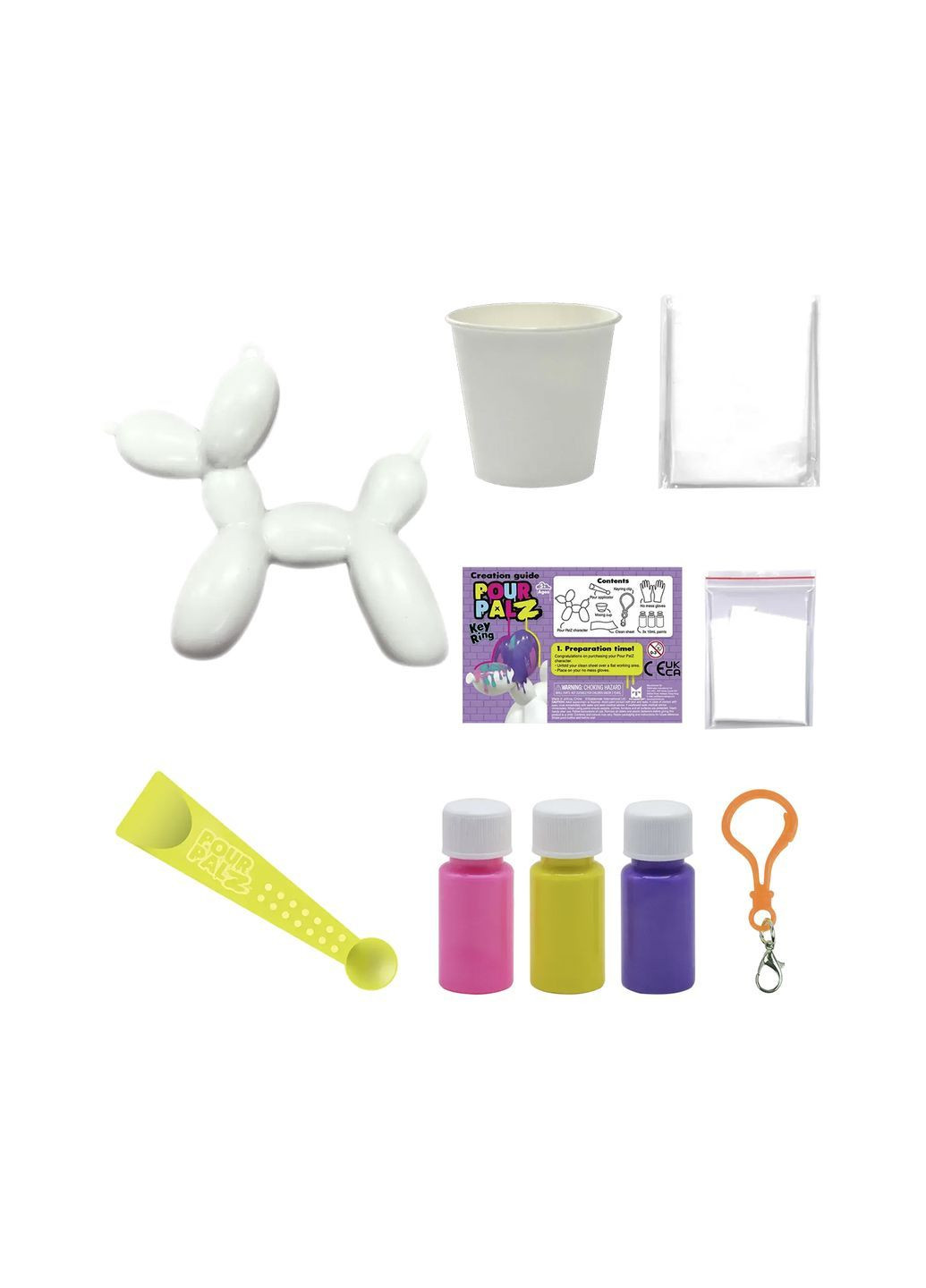 Набор для творчества Флюид Арт "Брелок Balloon Dog" цвет разноцветный ЦБ-00288288 Pour Palz (369445152)