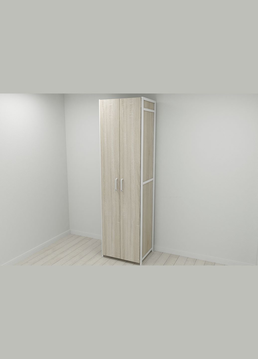 Шафа Гардероб Уні секція 7 серії Конект 220x60x50см Білий метал ДСП 16 мм (FRD-104569) Ferrum-decor (351358924)