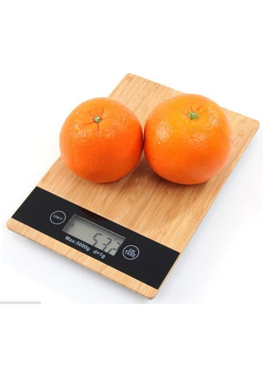 Кухонные электронные весы сенсорные бамбуковые LCD дисплей до 5 кг MS-A Коричневый Domotec (306716818)