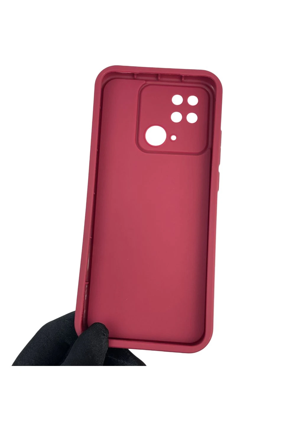 Чехол силиконовый Soft Touch с 3D принтом для Poco C40 бордовый (Полная защита камеры) Xiaomi (371653236)