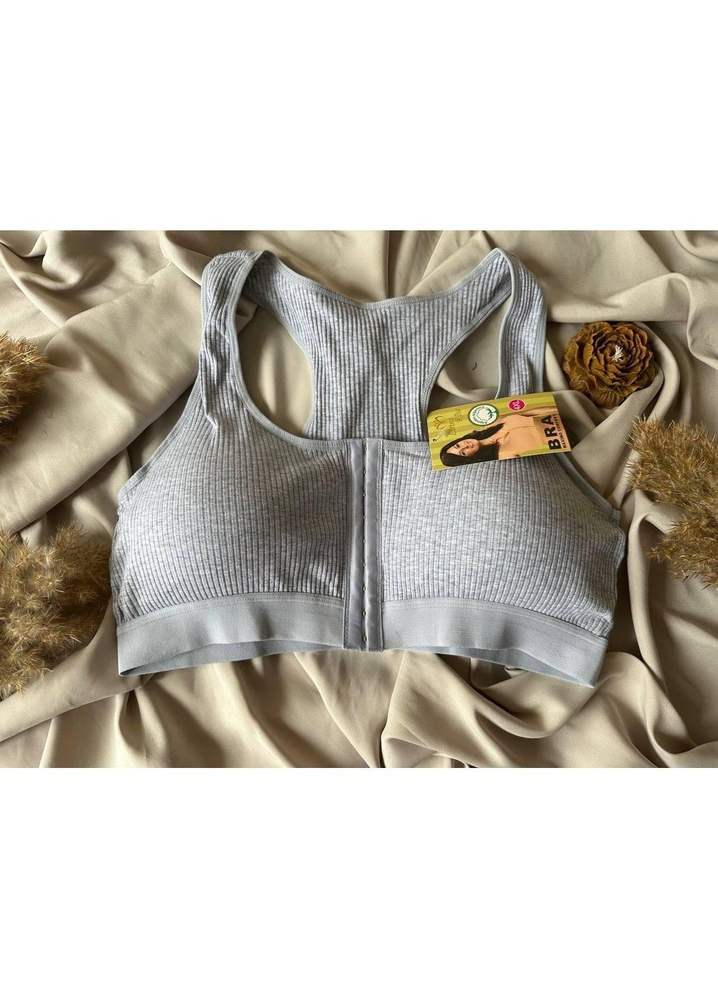 Бавовняний топ із застібкою спереду на гачках Blue Rose (334344552)