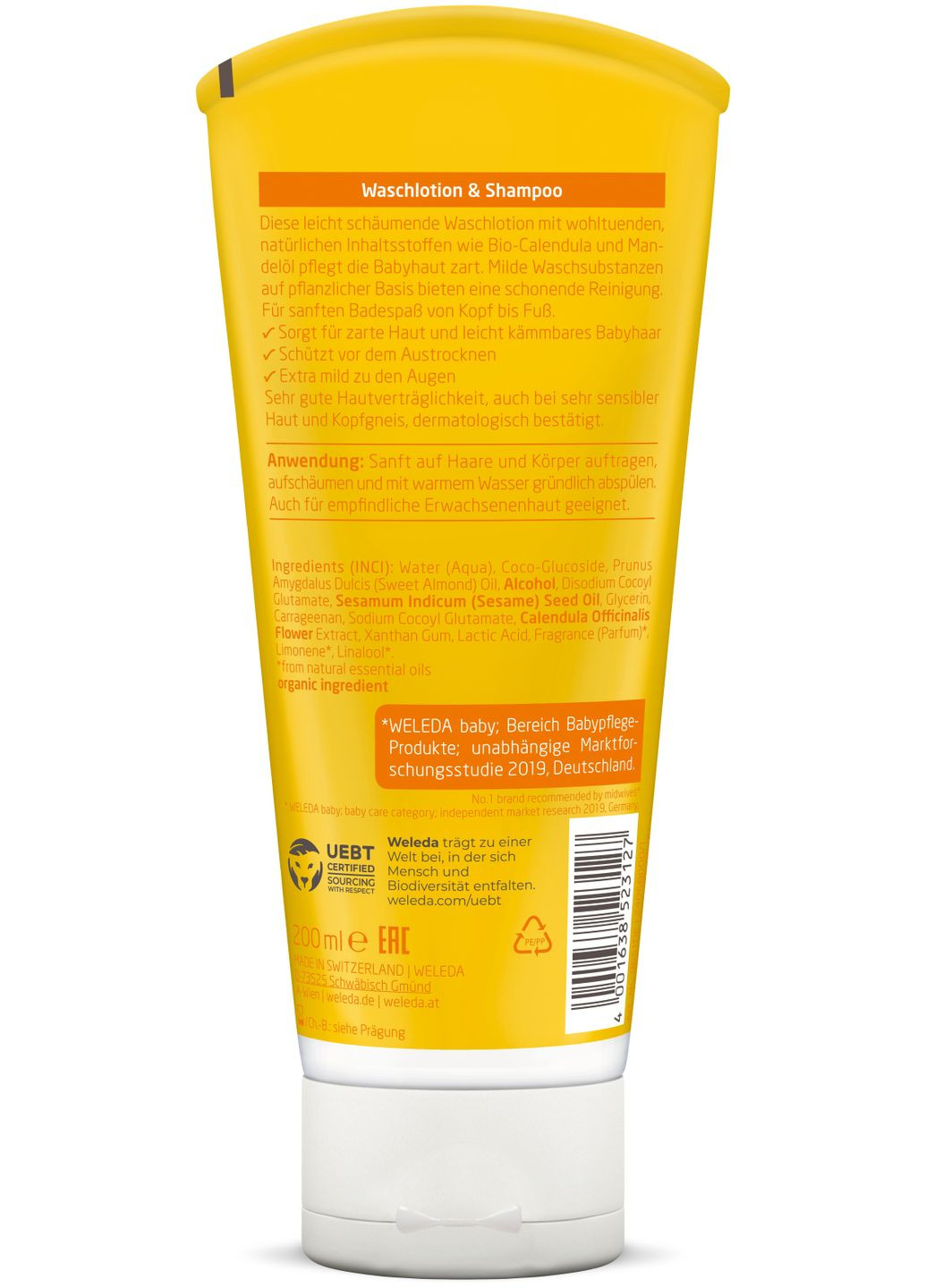 Шампунь-гель Calendula, 200 мл Weleda 00965100 (328309115)