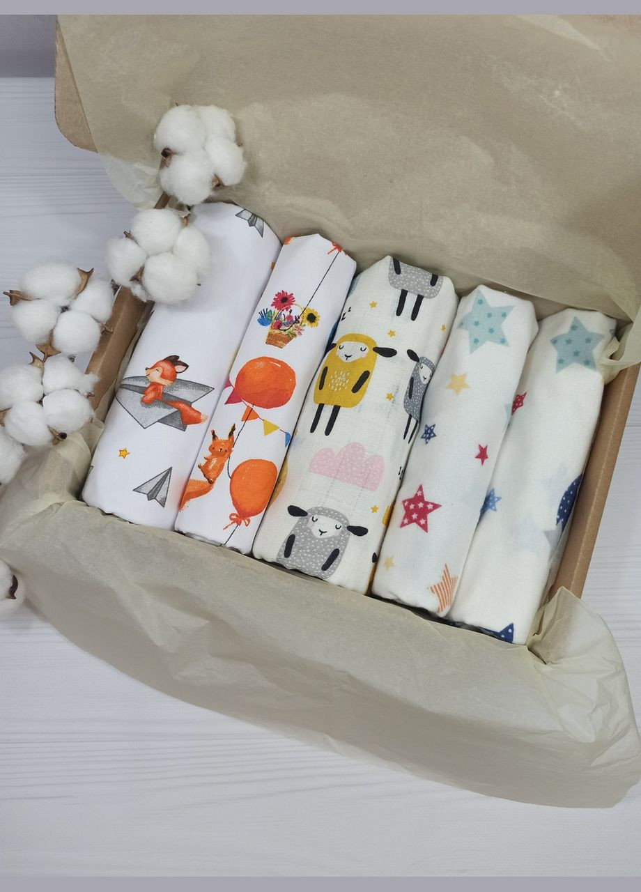 Набор для новорожденных с пеленок a.l.babybox Звери в самолете Разноцветные No Brand (315488345)