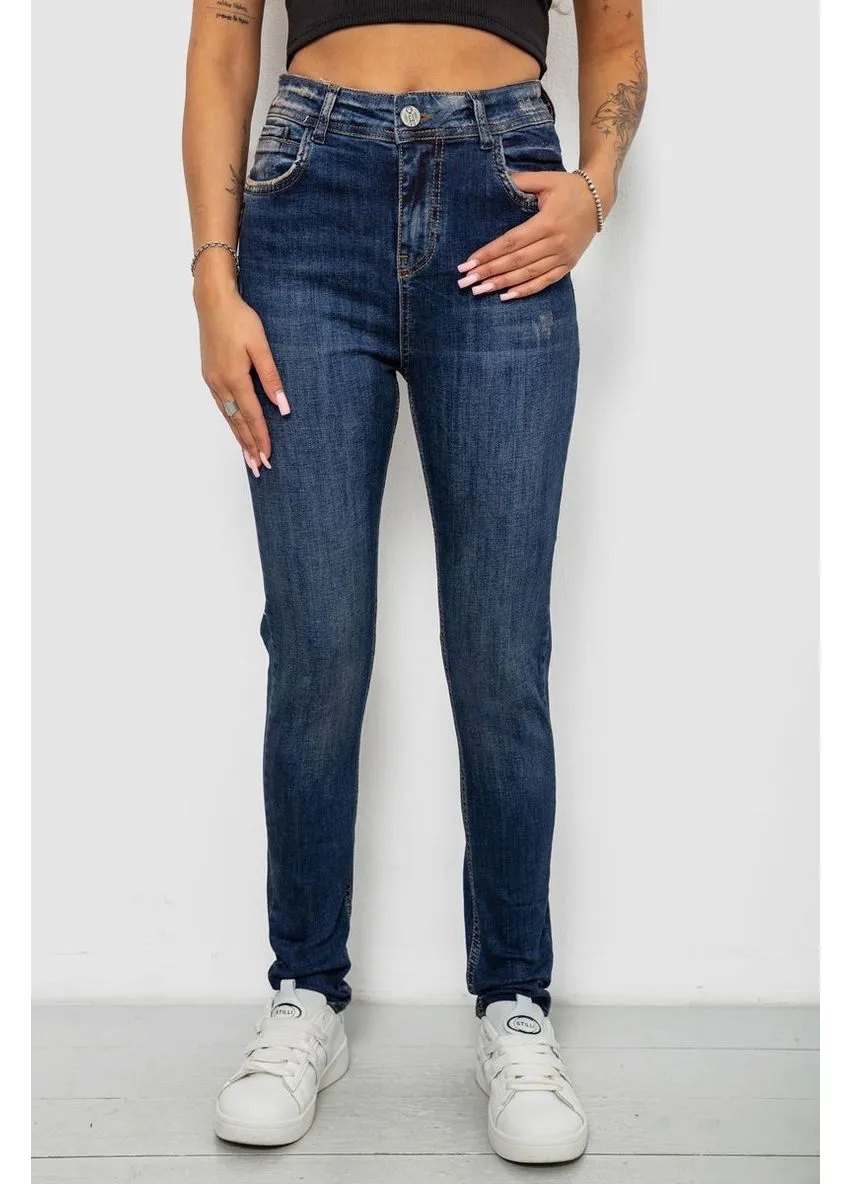 Джинси жіночі однотонні Skinny, колір синій, 244R11989 Ager - (397960829)