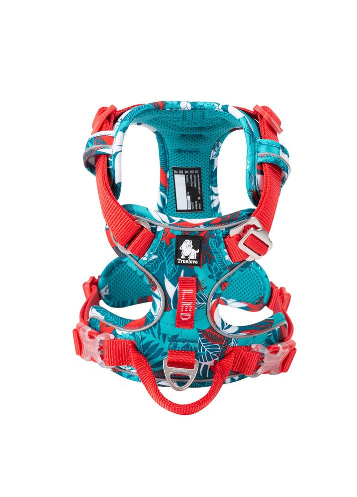 Шлея для собак Tropical, регулируемая светоотражающая нейлоновая шлея, Голубой L (69-81см) Truelove (299915360)