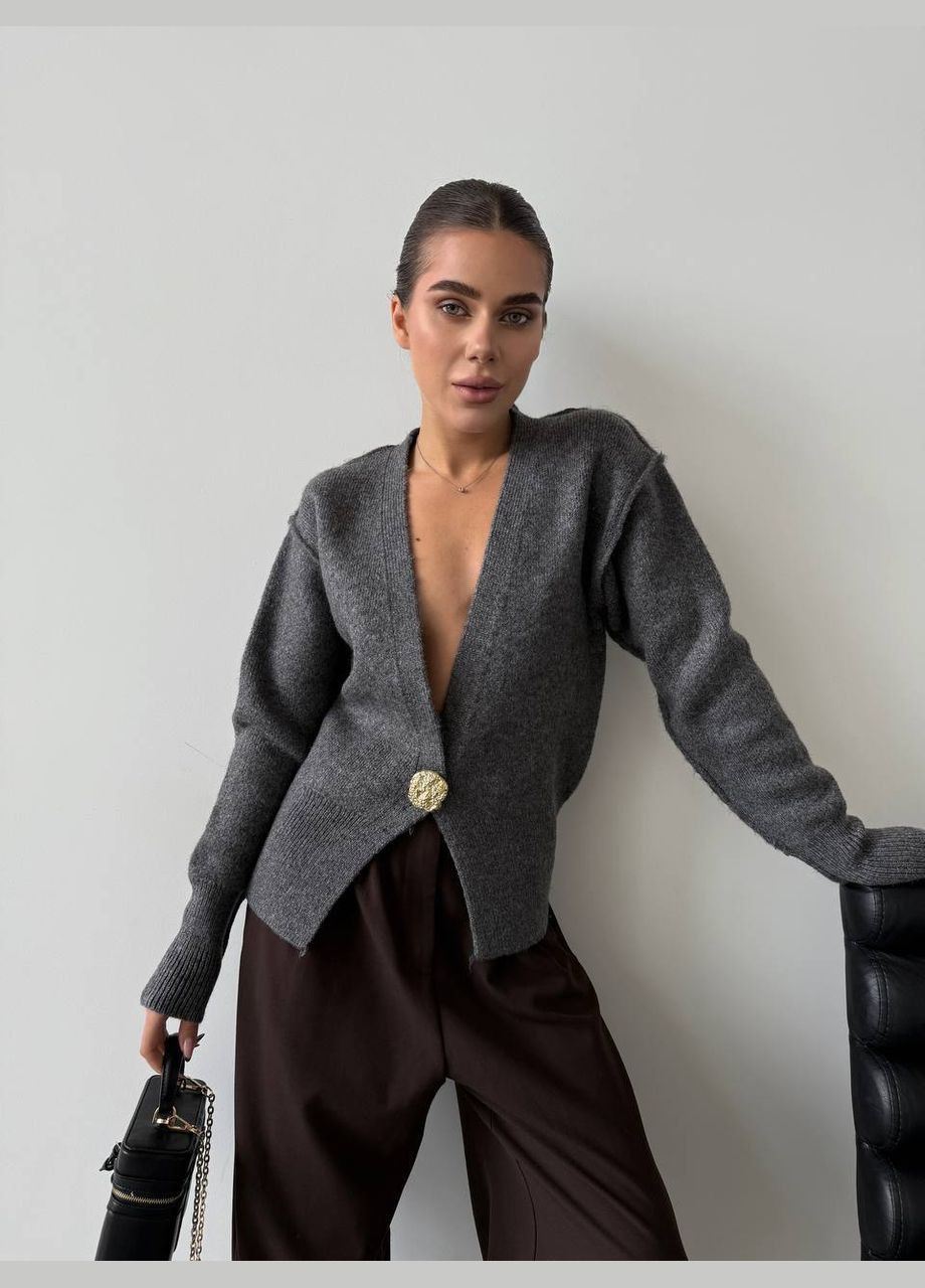 Графитовый демисезонный кардиган Україна