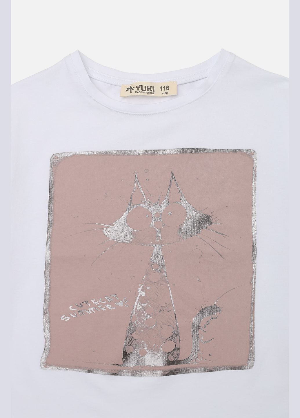 Біла літня футболка з коротким рукавом для дівчинки колір білий cb-00273310 Yuki