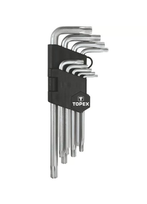 Набор шестигранных ключей Torx (T10T50, 9 шт) ключи звездообразные удлиненные (22741) Topex (290680023)