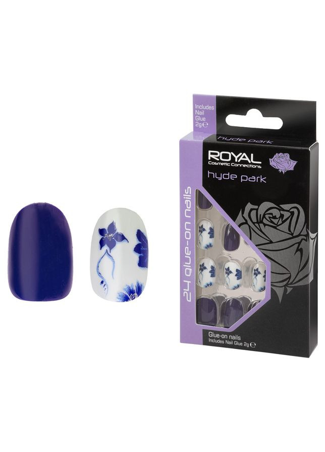 Накладные ногти с клеем Cosmetics 24 Glue-On Nail Tips "Hyde Park" Royal (301417179)