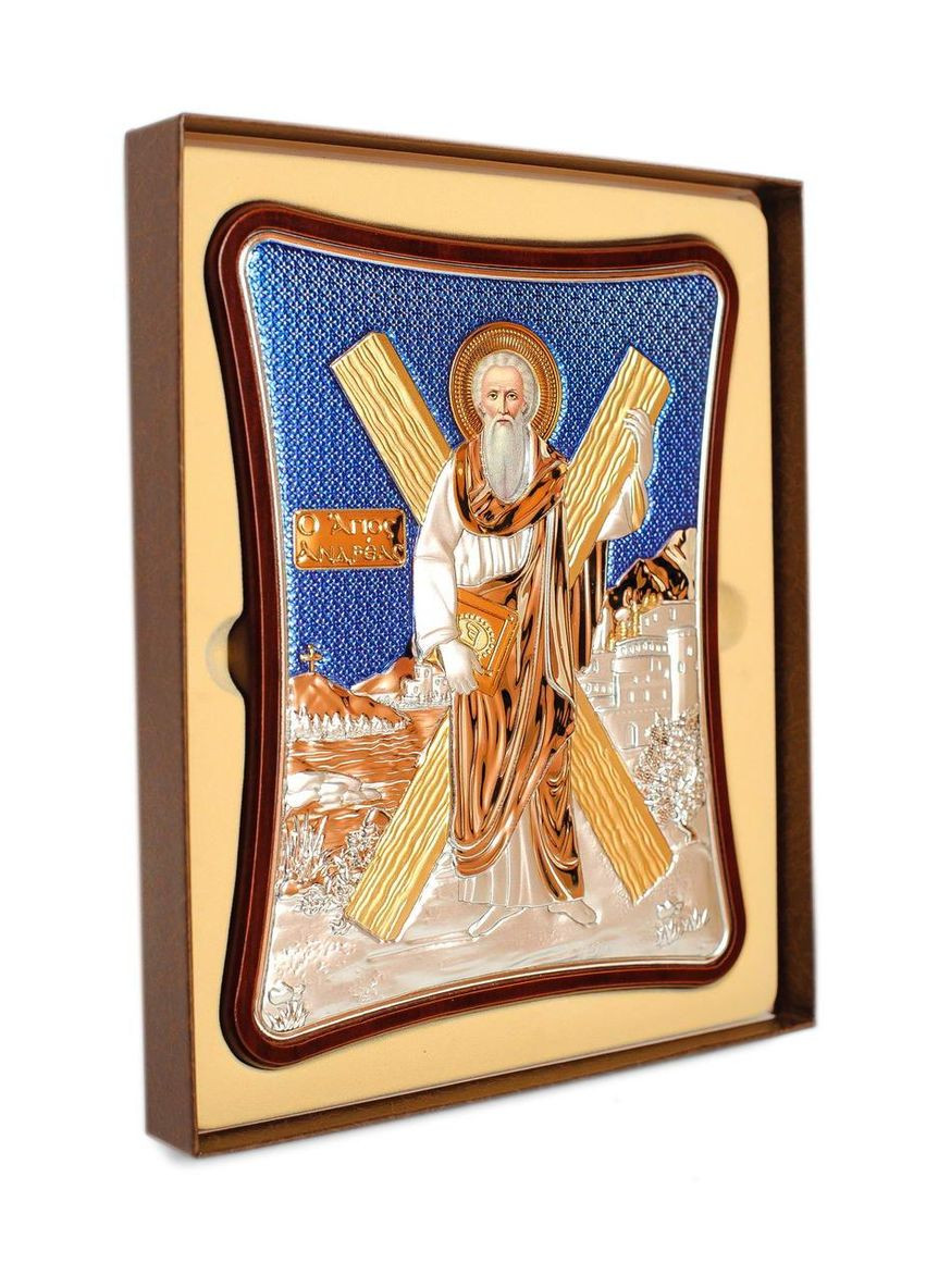 Икона Андрея Первозванного 12x15см на деревяном вытянутом киоте Prince Silvero (265215601)