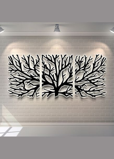 Панно 3D декоративное с объемом 15 мм для стен, Дерево 60 х 138 см ванильное Декоинт (276708777)