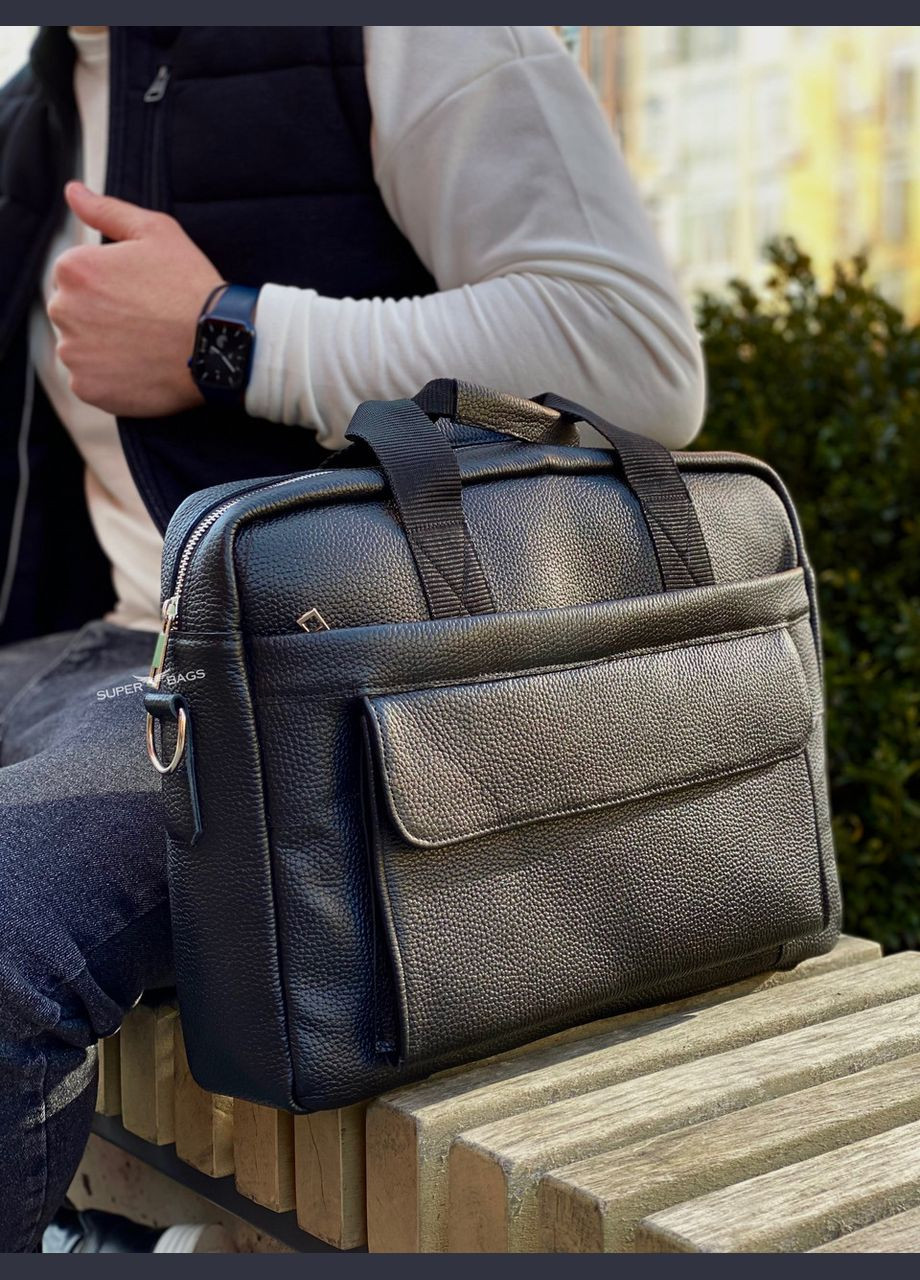 Мужская кожаная сумка для ноутбука и документов 39х28х8, портфель для города RD-23134 No Brand (335039722)