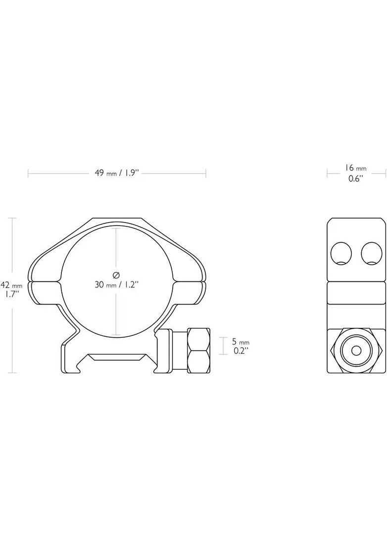 Кільця Precision Steel. d 30 мм. Low. Weaver/Picatinny Hawke (316444531)
