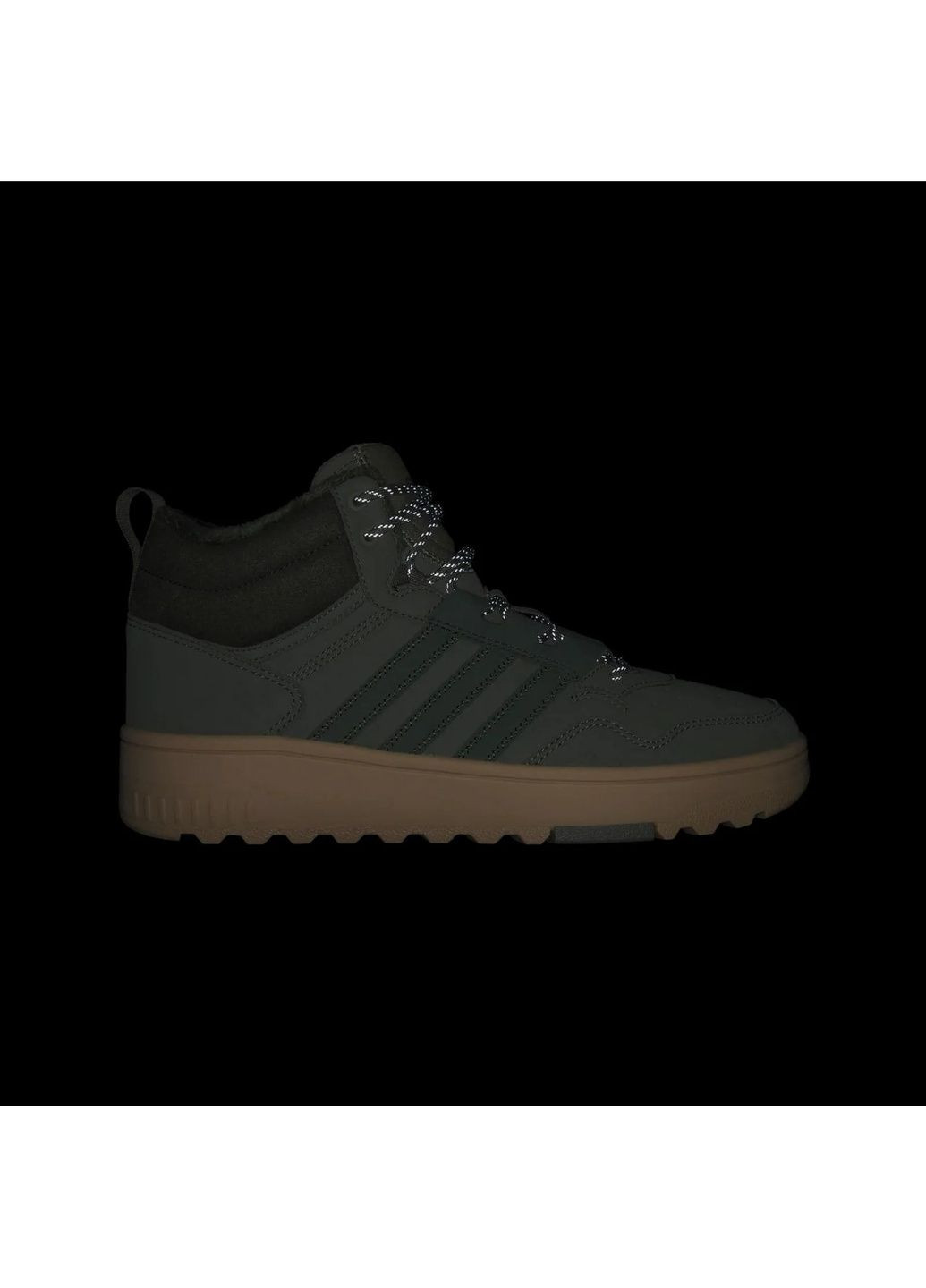 Оливкові кросівки чоловічі hoops 4.0 mid winterised olive jq5363 adidas