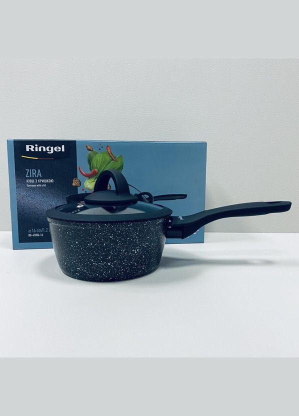 Ковш алюминиевый со стеклянной крышкой 16 см 1,2 л Zira RG-41006-16 Ringel (317203649)